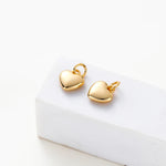 4pcs/lot 14K 18K Gold Plated Heart Charm with Jump Ring Necklace Making Supplies Solid Love Pendant For DIY Jewelry Accessories