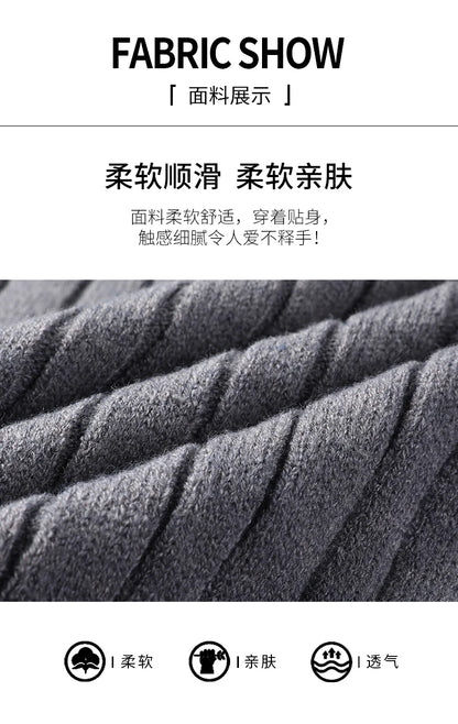 2023 Winter Men's Quarter Zip Sweater Slim Fit Casual Knitted Turtleneck Pullover Mock Neck Polo Sweater