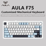 AULA F75 2.4G Wireless/Bluetooth/Wired Gaming Mechanical Keyboard RGB Customized 75% Layout OEM Profile Gasket Structure