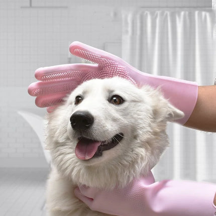 Pet Dog bath accessories Scrub brush Teddy silicone bath gloves anti-scratch and anti-bite bath products