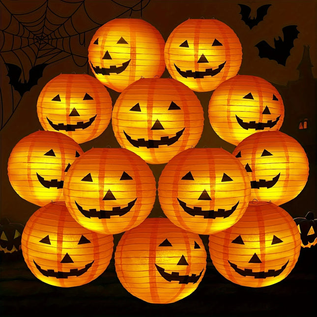 2pcs Halloween Pumpkin Lanterns for Halloween Decoration Jack-O'-Lanterns for Home Outdoor Decoration No Electricity Needed