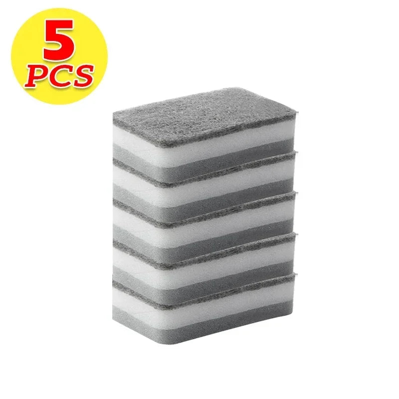 30/5pcs Magic Cleaning Sponges Double-sided Reusable Kitchen Sponge Wipes Pan Pot Dishwashing Scouring Pads Brush Clean Tools