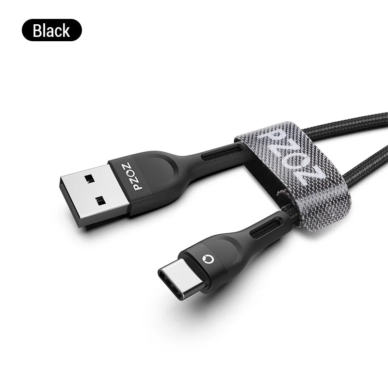 PZOZ USB Type C Cable Fast Charging Wire Data Cord USB C Cable 2M 3M For Samsung Xiaomi Mi Redmi Mobile Phone USBC TypeC Charger