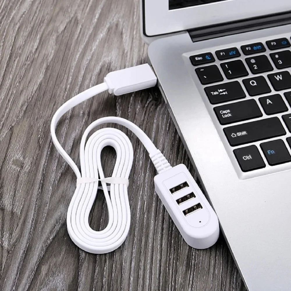 3 In 1 USB Splitter Socket Multi-function 3A Charger Converter USB Port Hub Digital Data Cables Accessories Extension Cable Line