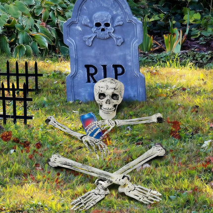 Halloween Skeleton Stake Decorations, Realistic Skeleton Arm Leg Bones, Spooky Yard Garden Halloween Decoration