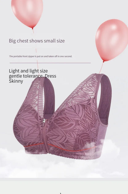 Soft cotton cups before the zipper in the elderly underwear breathable women without steel ring tank top lace large size bra