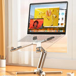 Portable Aluminum Alloy Tablet Bracket Foldable Telescopic Laptop Desktop Stand 360° Rotation Lifting Notebook Table Holder