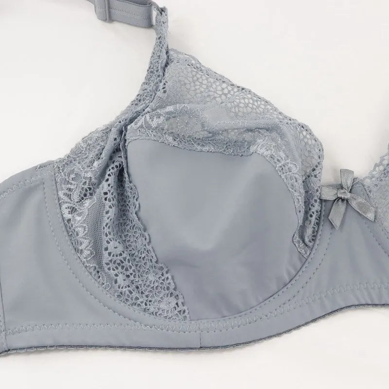 Beauwear Women Floral Lace Bras Perspective Underwire Bra Sexy Lingerie Plus Size Bralette Large Cup 36-46 E