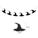 Halloween Hanging Banner Garland Bunting Pumkin Ghost Bat Paper Banner Door Hanging Ornaments Halloween Xmas Party Decoration