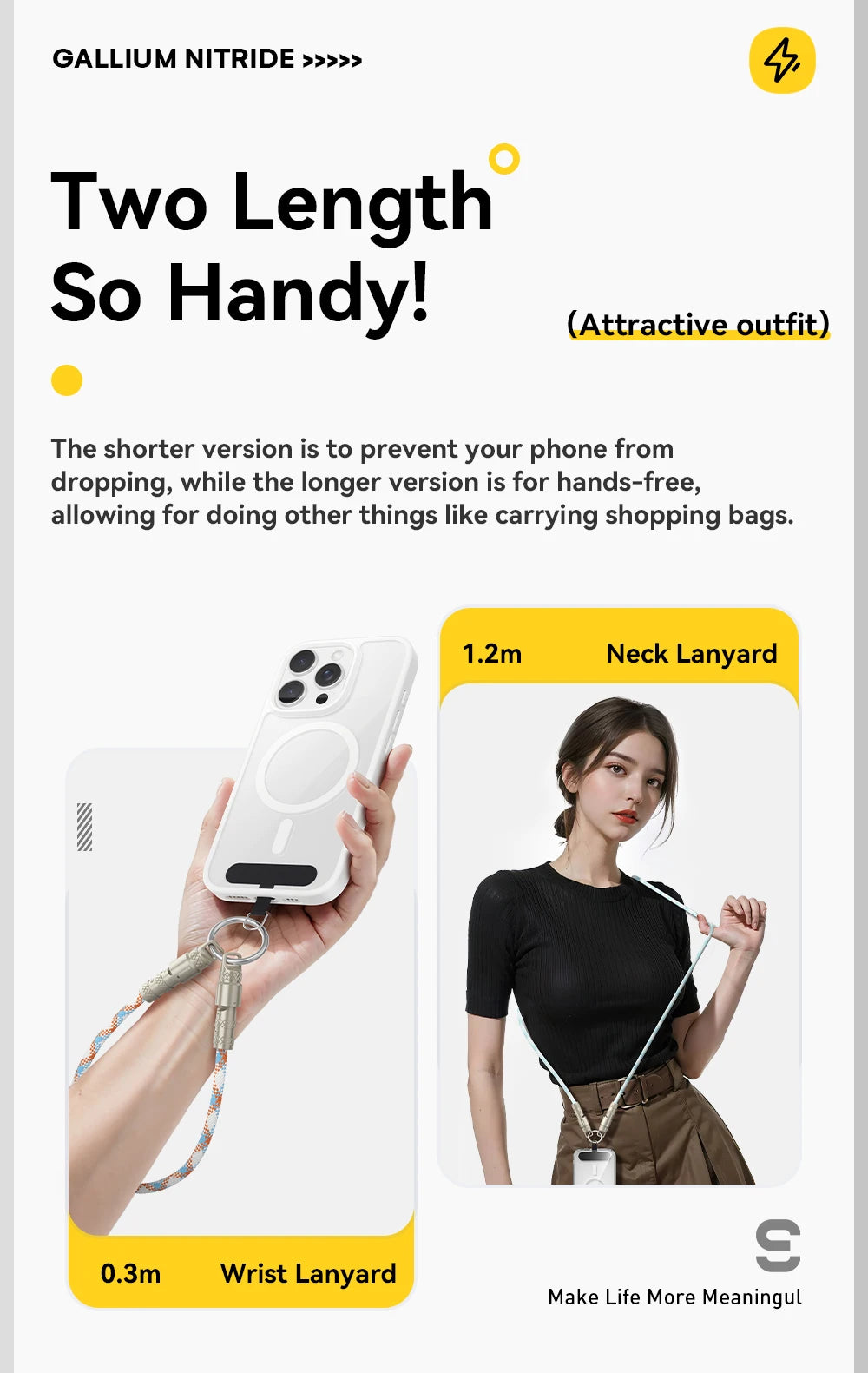 Essager 60W Type C To Type C Fast Charging Cable  For iPhone 16 Xiaomi Huawei  Lanyard  Halter Neck Wrist Multifunctional Cable