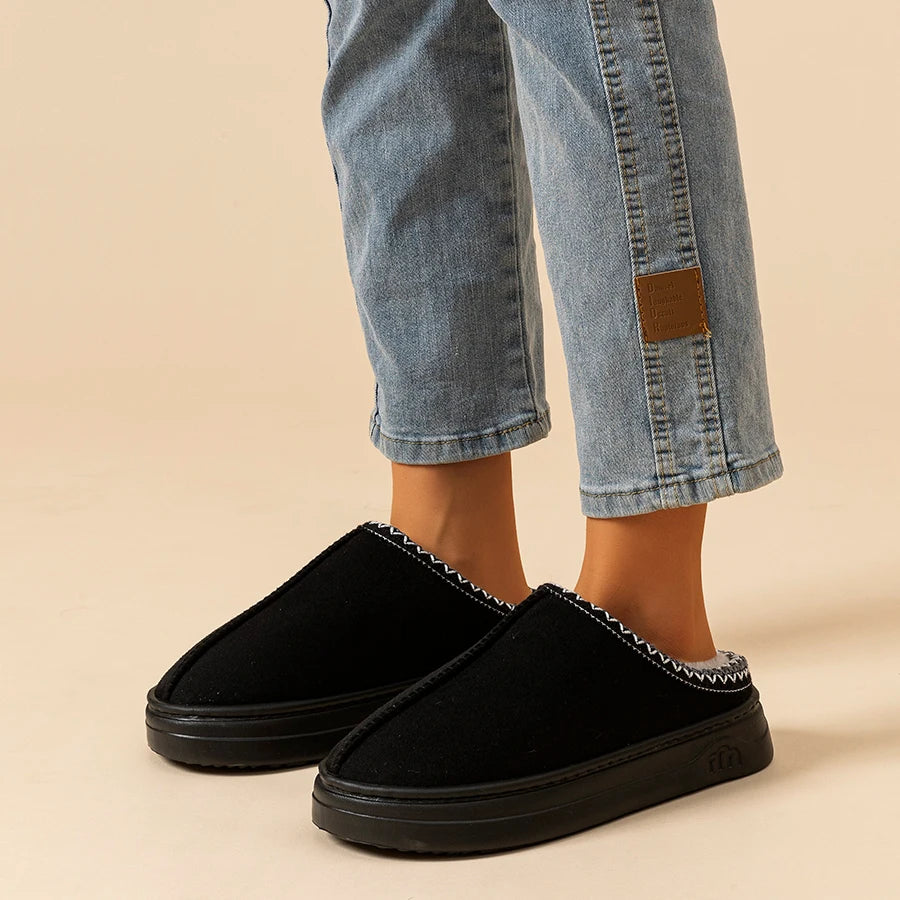 Winter Men's Slippers Indoor Bedroom Breathable Warm Snow Boots Women Outdoor Soft Sole Anti-slip Home Cotton Shoes Couple