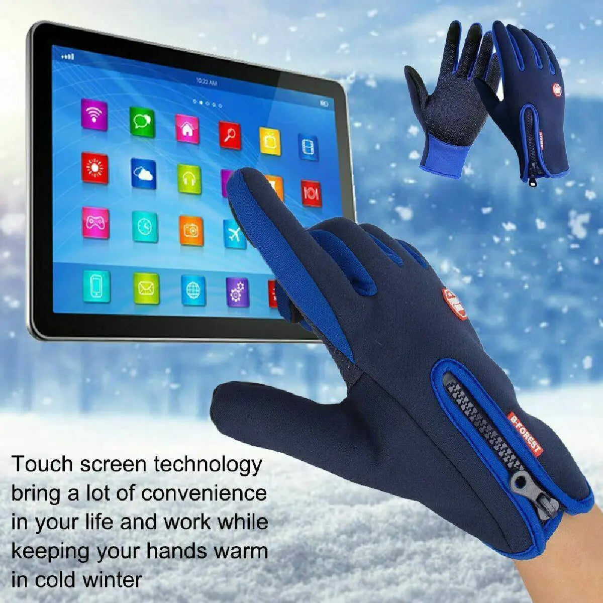 Winter Cycling Gloves With Wrist Support Touch Screen Bicycle Gloves Outdoor Sports Anti-slip Windproof Bike Full Finger Gloves