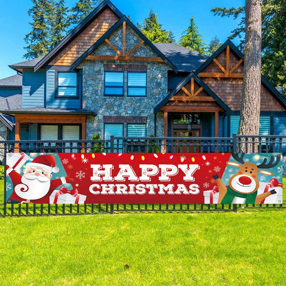 Christmas Outdoor Banner Merry Christmas Decorations For Home 2024 Navidad Kerst Xmas Decor Noel Kerst Happy New Year Gift 2025