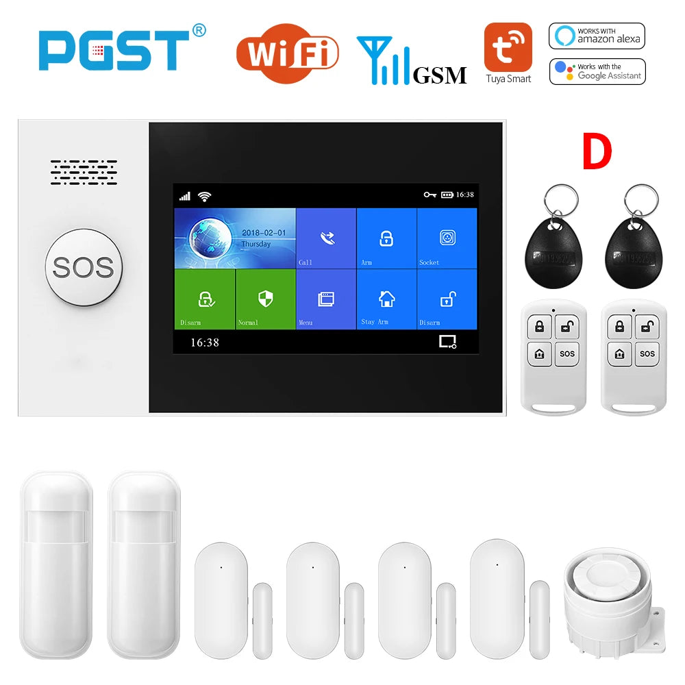 Wireless Home WIFI GSM Home Security With Motion Detector Sensor Burglar Alarm System APP Control Support Alexa