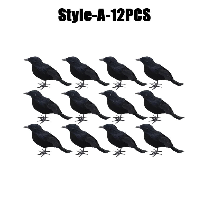 Simulation Black Crow Halloween Black Crow Props Simulation Fake Bird Ghost Festival Halloween Decoration Scary Toys