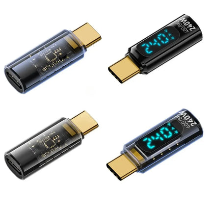 Transparent LED Display PD240W USB4.0 40Gbps Type C to C OTG Adapter 8K@60Hz 5A Fast Charging Cable for iPhone 15 14 MacBook Pro