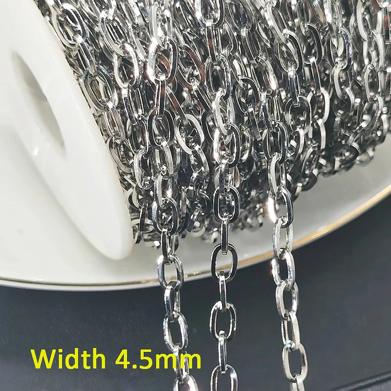 1meter Stainless Steel Necklace Chain for Jewelry Making DIY 1:3 NK Rolo Cable Link Curb Chains Thick Chain Bracelet Accessories