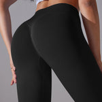 Crossover Waist Women Yoga Leggings Hips Lifting Gym Leggings Seamless Sport Pants High Waist Fitness Leggings Workout Running