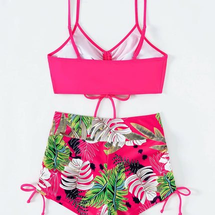 Drawstring Front Shorts Bikinis 2025 High Waist Swimsuit Women Swimwear Female Bathers Bathing Swimming Swim Suit Beachwear