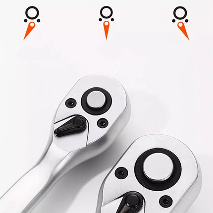 24/72 Tooth Quick Ratchet Wrench 1/2 1/4 3/8 3 Size Flying Wrenches Two-way Socket Wrench Repair Tools for for Vehicle Bicycle