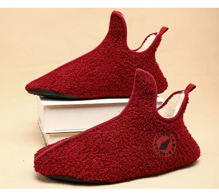 Winter Slippers Men Couples Slippers Non-slip Warm Women and Men Slipper Indoor Soft Shoes Comfortable Flat Home Cotton Shoe