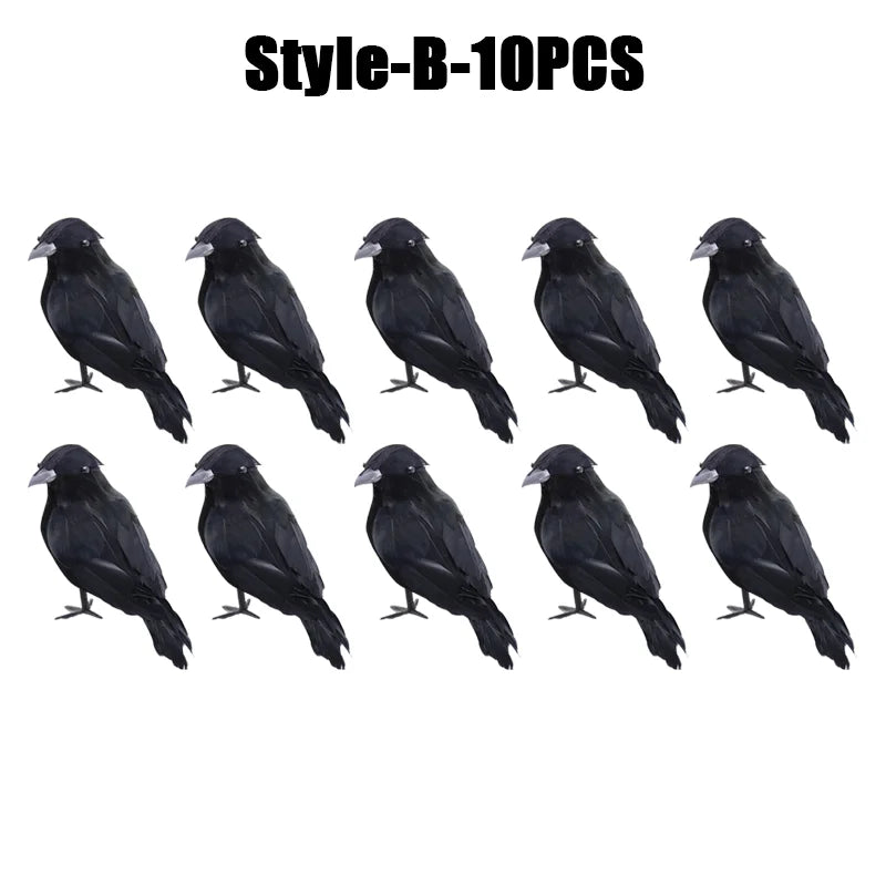 Simulation Black Crow Halloween Black Crow Props Simulation Fake Bird Ghost Festival Halloween Decoration Scary Toys