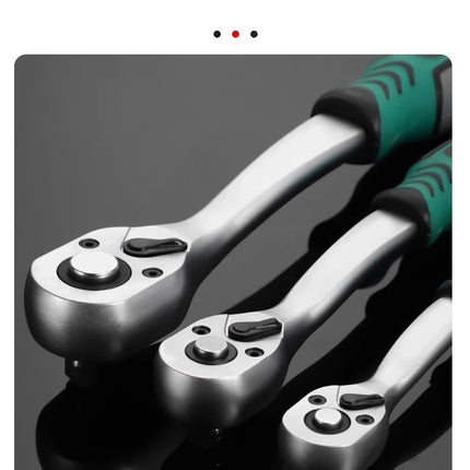 24/72 Tooth Quick Ratchet Wrench 1/2 1/4 3/8 3 Size Flying Wrenches Two-way Socket Wrench Repair Tools for for Vehicle Bicycle