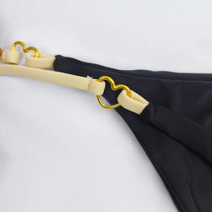 New Solid Color White Bikini Women suit Low Waist Lace-up Fashionable Swimsuit Two-piece Set