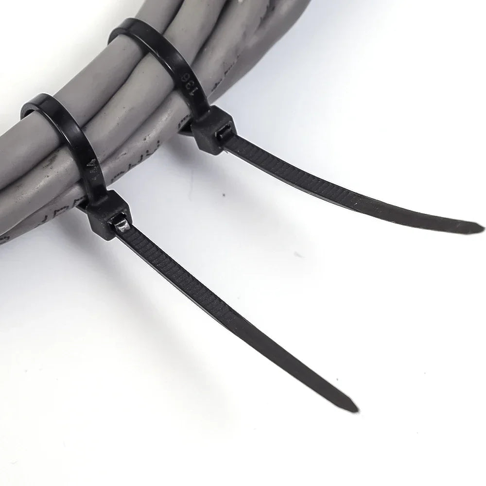500/100Pcs Wholesale Plastic Nylon Cable Ties Self-locking Cord Straps Adjustable Cables Fastening Loop Home Office Wire Zip Tie