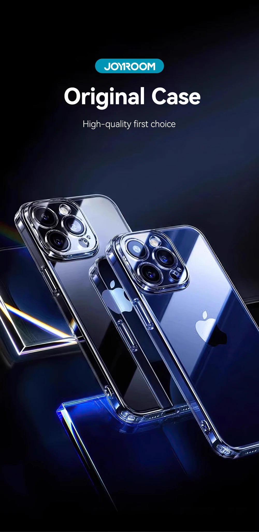 Joyroom Case For iPhone 16 15 14 13 Pro Max Anti-drop Transparent Cover For iPhone 16 Pro Max Soft TPU Case With Len Protection