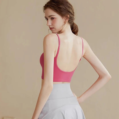 Women Breathable Sports Bra Fitness Top Push Up Sport Bra Fixed With Pad Yoga Bra Underwear Sport Tops For Running Vest Gym Wear