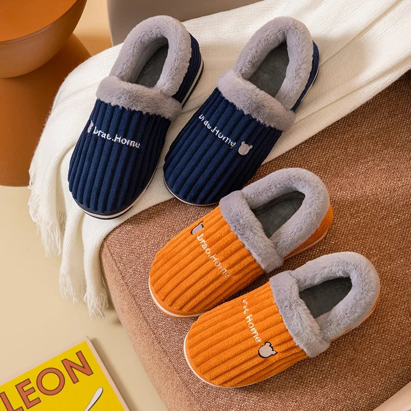 Eyriphy Winter Warm Plush Slippers Women Comfort Warm Cotton Shoes Soft Sole Indoor Outdoor Bedroom Slides Female Lovely Slipper