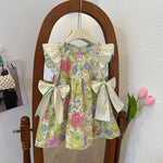 Bear Leader Rose Pink Plaid Bow Dress Elegant Lolita Child Big Girls Midi Dress Children Dresses Teens Party Princess Sundress