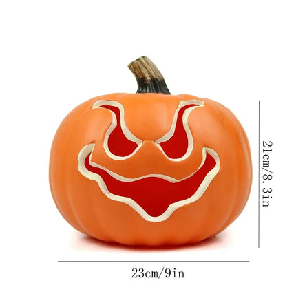 1PCS Scary Halloween Pumpkin Lantern Set Pumpkin Lamp LED Light Orange Halloween Decoration for Porch Front Door Party Supplies