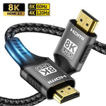 8K HDMI-Compatible Cable 4K@120Hz 8K@60Hz HDMI 2.1 Cable 48Gbps Adapter For RTX 3080 eARC HDR Video Cable PC Laptop TV box PS5