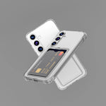 Transparent Card Slot Silicone Case For Samsung Galaxy S25 S24 S23 S22 S21 Plus Note 20 Ultra S20 FE Protection Cover