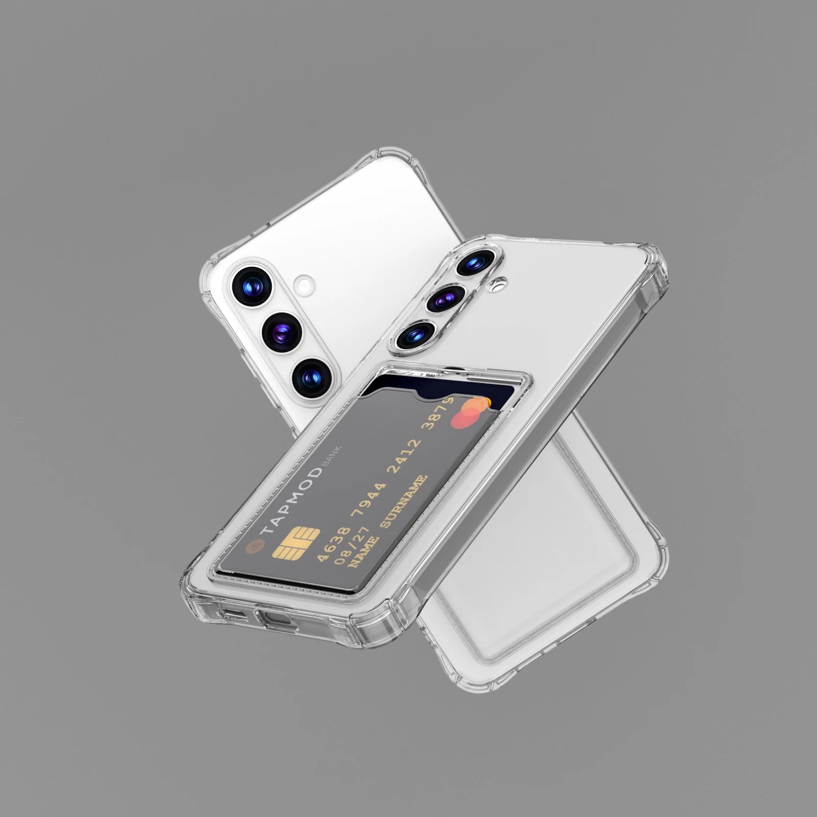 Transparent Card Slot Silicone Case For Samsung Galaxy S25 S24 S23 S22 S21 Plus Note 20 Ultra S20 FE Protection Cover