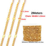 No Fade 2Meters Stainless Steel Chains for Jewelry Making DIY Necklace Bracelet Accessories Gold Chain Lips Beads Beaded Chain