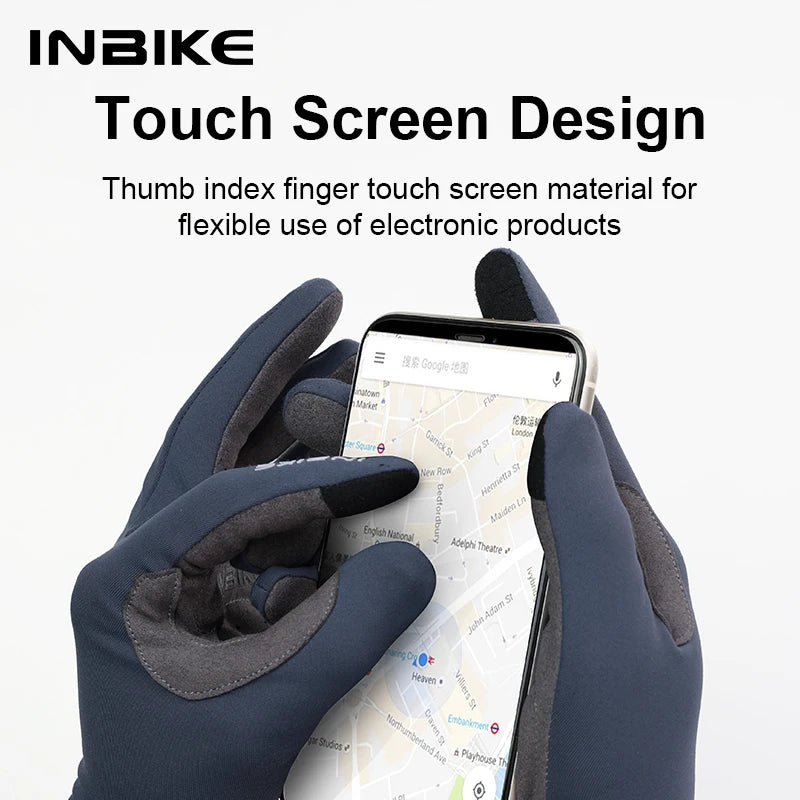 INBIKE Autumn Winter Thermal Bicycle Gloves Touch Screen Men Women MTB Road BikeGloves  Sports Fitness Outdoor Cycling Gloves