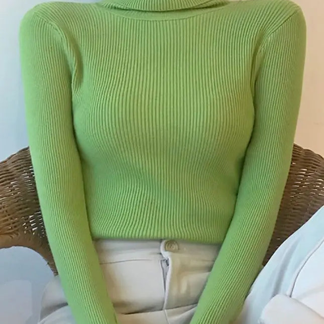 Women Fall Turtleneck Sweater Knitted Soft Pullovers Cashmere Jumpers Basic Soft Sweaters For Women 2024 Autumn Winter