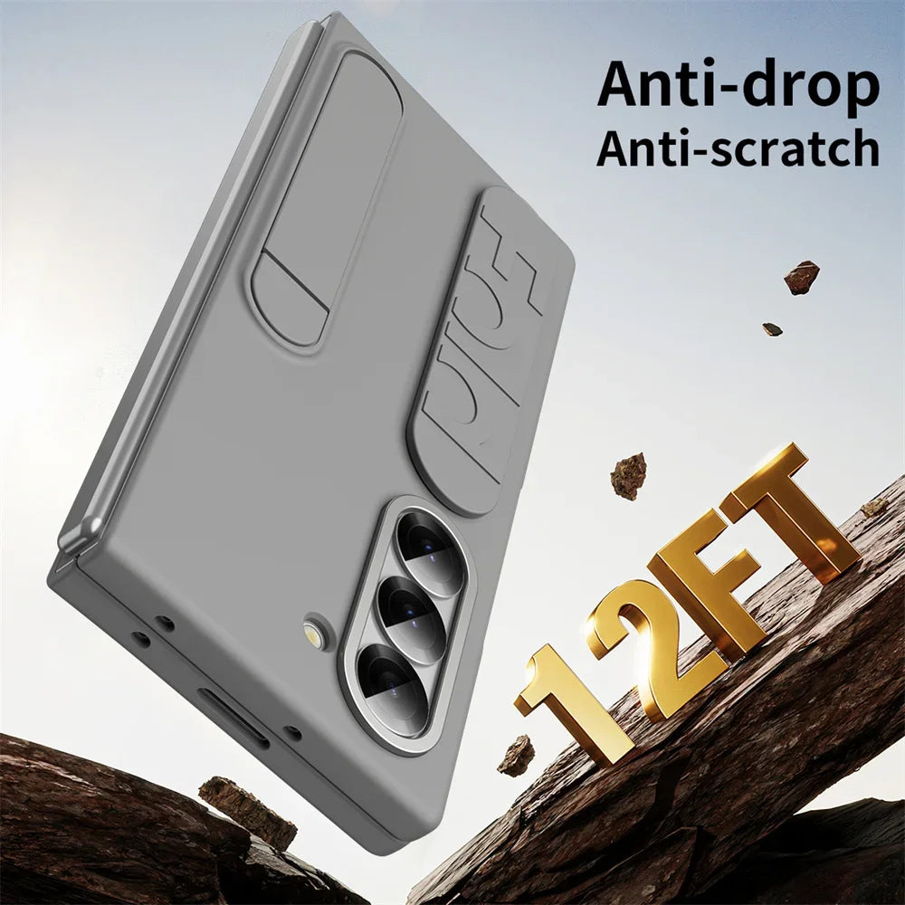 Luxury Wristband Invisible Bracket Case for Samsung Galaxy Z Fold 6 5 4 3 7 fold6 Hand Wrist Strap Folding Stand Silicone Cover