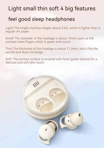 XIAOMI TWS Wireless Earbuds Bluetooth5.3 Sleeping Headphone Mijia Invisible Mini Earphone Noise Cancelling Comfortable Headset