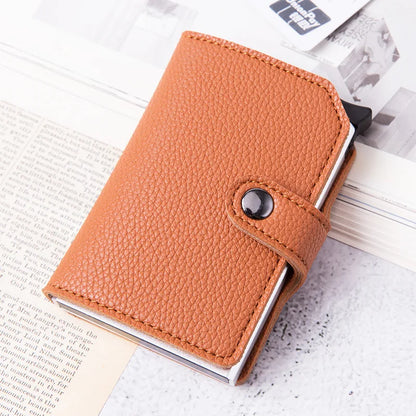 Top Quality Wallets Men Money Bag Automatic Pop-up Metal Aluminum Shell Money Minimalist Credit Card Holder RFID Blocking