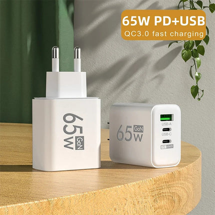 GaN Charger USB C PD Type C Quick Charge Mobile Phone Fast Charging Wall Adapter for iPhone 15 Xiaomi 14 Huawei 60 Portable