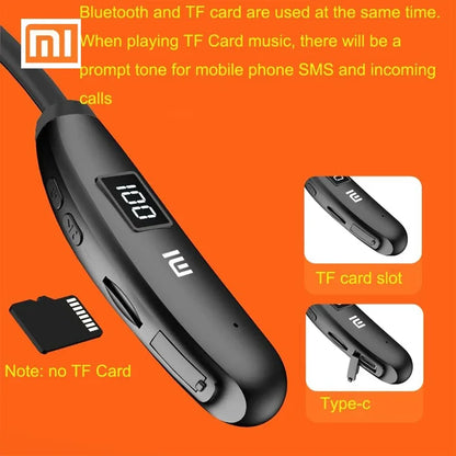 Xioami Wireless Headphones Hi-Fi Stereo Bluetooth Earphone Neckband Bass Sports Waterproof Earbuds Support TF Card Built-in Mic