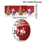 Santa Claus Christmas Table Runner Christmas Decorations For Home 2024 Xmas Table Flag Navidad Noel Gifts New Year Tablecloth