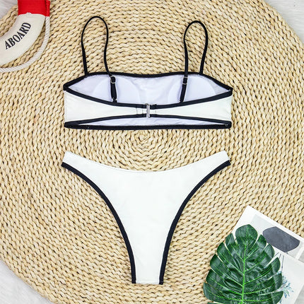 Woman Swimwear 2024 High Waist Bikinis Shorts Women's Swimsuit Luxury Ribbed Two-piece Bathing Suits Summer Bikini Set Swim Suit