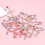 10/30/50Pcs Mini Candy Cane Christmas Decoration Red White Resin Candy DIY Crafts Xmas Pendant Navidad Home Decor 2025 New Year