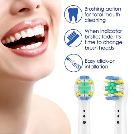 4/8PCS Replacement Brush Heads for Oral B Electric Toothbrushes Floss Cross Action 3D Pro White Precision Standard Daily Clean