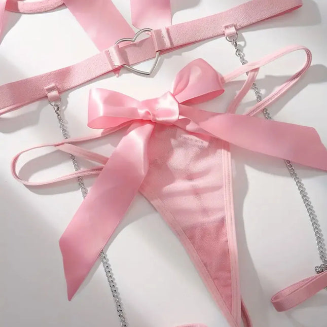 Red Floral Lace Garter Lingerie Set With Choker Women Intimates 2022 Underwire Bra And Thongs Ladies Underwear Set